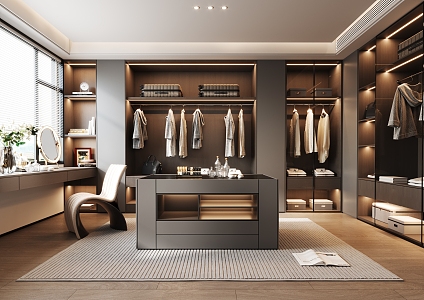 Light Luxury Cloakroom 3d model