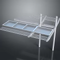 Foldable Metal Clothes Drying Rack With Multi Layer Shelves And Stand For Indoor Use 3d model