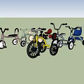 Colorful Kids Bicycles with Training Wheels and Tricycles in Various Styles