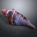 Vibrant Conch With Colorful Striped Spiral Shell And Natural Patterns On Dark Background