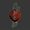 Lindt Lindo Red Candy With White Leaf Pattern On Crinkled Wrapper Against Black Background