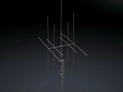 Commercial Equipment Metal Grid Structure with Vertical and Horizontal Steel Poles for Industrial Applications 3d model