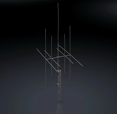 Commercial Equipment Metal Grid Structure with Vertical and Horizontal Steel Poles for Industrial Applications 3d model