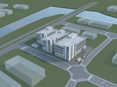 Factory building 3d model