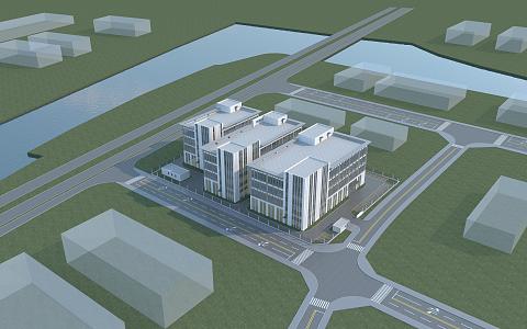 Factory building 3d model