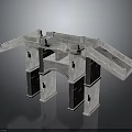 Stone Arch Bridge Structure With Multiple Piers Arches And Textured Surface