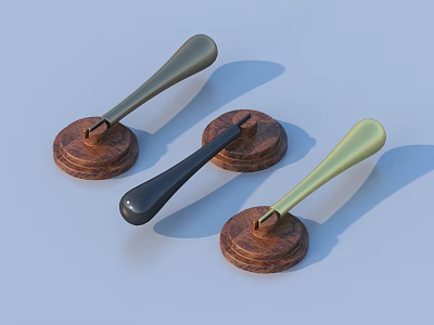 Practical Household Wooden Base Bottle Stoppers With Green And Black Handles 3d model