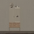 Warm Minimalist Side Cabinet With Built In LED Lighting And Natural Wood Storage Drawers