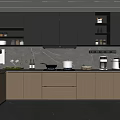 Modern Kitchen Interior Design With Wooden Cabinets Island Counter And Stainless Appliances