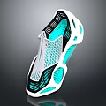 Futuristic Car Design With White Black Body Turquoise LED And Mesh Structure