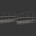 Dual Modern Arch Construction Element With Metallic Frames And Solar Panels