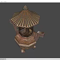 Traditional Household Decorative Item With Classical Design Umbrella Shaped Lid And Three Legged Base