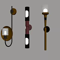 Modern Wall Lamps With Different Design Styles And Glass Elements 3d model