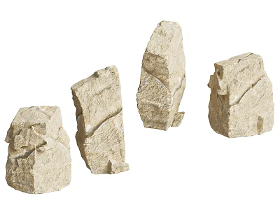 Natural Ornamental Rockery Stones With Textured Surface For Garden Landscape Use 3d model
