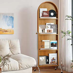 Modern Log Bookshelf Mobile Floor Fitting Mirror Magazine Rack Decorative Rack 3d model