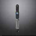 Futuristic Technological Device Featuring Blue Glowing Core And White Metallic Body