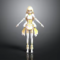 Cute Child Character With Blonde Hair In White And Yellow Outfit