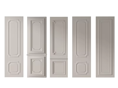 Stylish Swing Doors With Various Panel Designs And Decorative Details For Interior 3d model