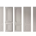 Stylish Swing Doors With Various Panel Designs And Decorative Details For Interior 3d model