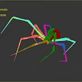 Black Spider With Red Circular Abdomen And Long Legs On Gray Background