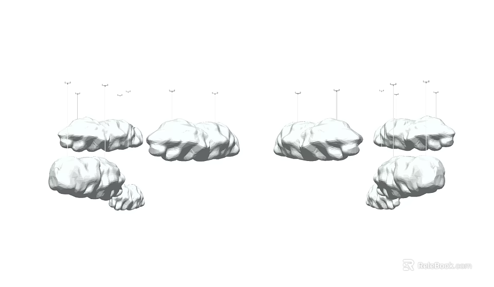 Cloud Shaped Decorative Chandeliers Design For Modern Home Interior Decor 3d model 