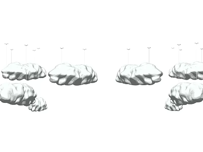 Cloud Shaped Decorative Chandeliers Design For Modern Home Interior Decor 3d model