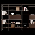 Modern Metal Frame Storage Shelving Unit With Multiple Shelves Books And Decorative Items 3d model