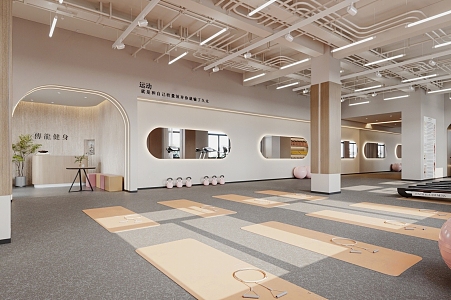 Modern Yoga Room Gym 3d model