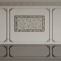 Bed Background Wall Design With Ornate Frames And Intricate Patterns 3d model