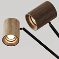 Modern Wooden Wall Sconces With Black Metal Arms And Warm Lighting Glow