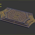 Cartoon Scene Featuring Purple Decorative Object With Intricate Golden Patterns And Ornate Designs