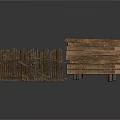 Rustic Wooden Fence Structure With Vertical Slat And Horizontal Plank Designs
