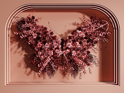 Art installation Meichen Butterfly Flowers 3d model