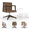 Brown And Gray Upholstered Office Chairs With Armrests And Five Star Four Leg Bases