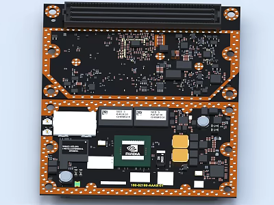 High Precision Industrial Equipment Circuit Board With Electronic Components And Chips 3d model