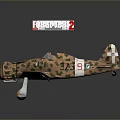 Camouflage Military Airplane Model With War Thunder 2 Logo And Decorative Design