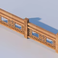 Traditional Wooden Railing With Intricate Carved Patterns For Garden Courtyard Design