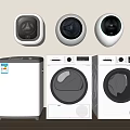 Various Styles Of Front And Top Loading Washing Machines With Modern White Design