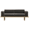 Cassina Double Sofa Solid Wood Double Sofa Leather Double Sofa 3d model