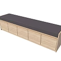 Modern Wooden Sofa Bench With Dark Cushion And Storage Drawers