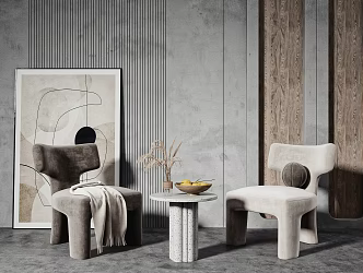 Modern leisure sofa combination single chair 3d model