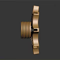 Golden Gear Shaped Equipment With Multiple Blades Central Hole And Metallic Finish