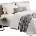 Divan ru fabric double bed 3d model