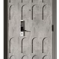 Modern Gray Double Doors With Various Panel Designs And Secure Lock Mechanisms 3d model