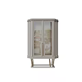 Elegant Modern Wine Cabinet With Glass Doors And Sturdy Metal Legs Design