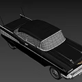 Classic Black Vintage Sedan With Chrome Accents And Retro Exterior Design