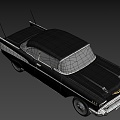 Year Black Chevrolet Bel-air Car 3d model