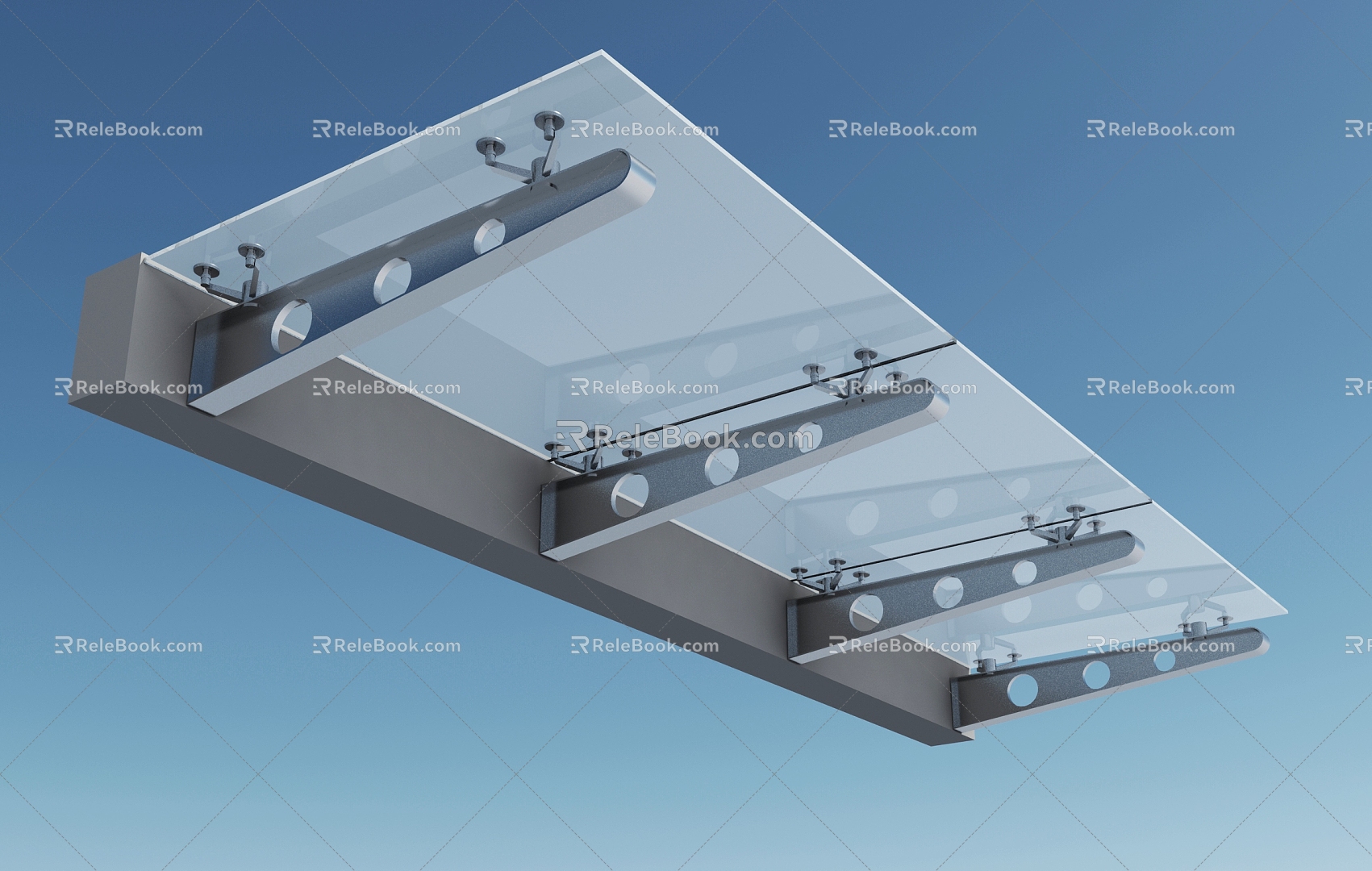 Tempered glass canopy 3d model