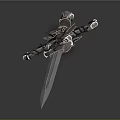 Decorative Sword With Red Intricate Hilt And Shiny Silver Blade Design