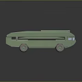 Detailed Green 3D Military Tank Model With Wheels On Display Base